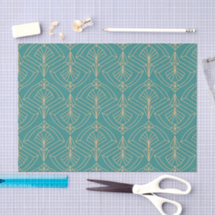 Art Deco-Muster mit goldenen geometrischen Formen  Seidenpapier