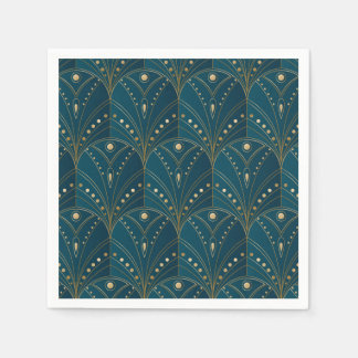 Art-Deco-Muster mit goldenen geometrischen Formen Serviette