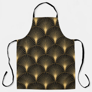 Art Deco Muster. Nahtlose schwarze und goldene Bac Schürze