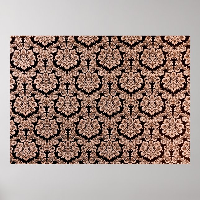 Art Deco Muster. Nahtloser goldener Hintergrund. M Poster (Vorne)