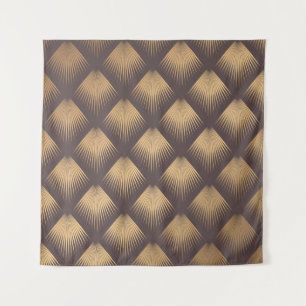 Art Deco Muster. Nahtloser goldener Hintergrund. M Wandteppich