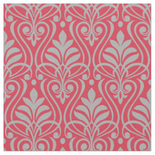 Art Deco-Muster - Spanisch Grau auf Paradies Rosa Stoff