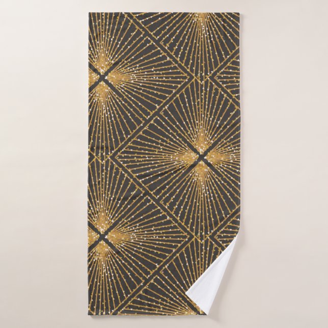 Art Deco Nahtlose geometrische Muster. Elegant Wal Badehandtuch (Badehandtuch)