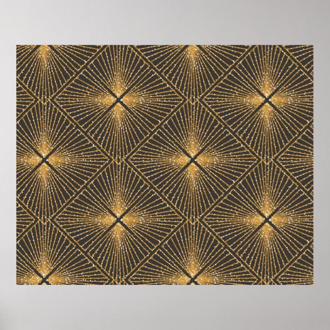 Art Deco Nahtlose geometrische Muster. Elegant Wal Poster (Vorne)