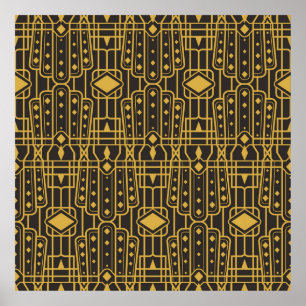 Art Deco nahtlose luxuriöse geometrische Muster. G Poster