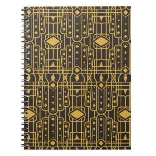 Art Deco nahtloses Luxus-Geometrie-Muster. Golden Notizblock