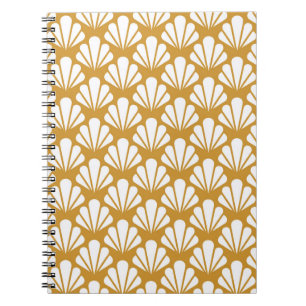 Art Deco Nahtloses Muster. Geometrische Blumendeko Notizblock