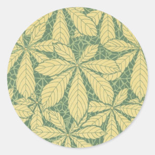 Art Deco Natur Blätter Muster Kunst Runder Aufkleber