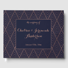 Art Deco Navy Gold Custom Wedding Gästebuch