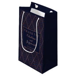 Art Deco Navy Gold Individuelle Name Kleine Geschenktüte