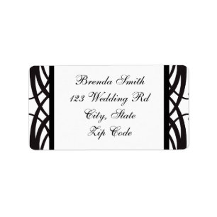 Art Déco Noir Blanc Mariage RSVP Étiquettes de adr