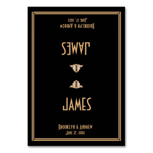 Art Déco Noir Grand Gatsby Mariage Cartes de Place