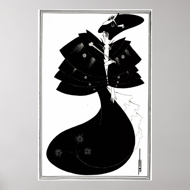 Art Deco/Nouveau ~ Das Schwarze Kap von Beardsley Poster (Vorne)