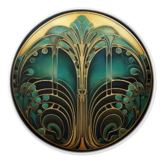 Art Deco Nouveau Elegante Rodelbahn mit Aussicht Keramikknauf