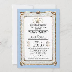 Art Deco Nouveau Gatsby Style Gold an Spitzen Look Einladung