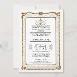 Art Deco Nouveau Gatsby Style Gold an Spitzen Look Einladung