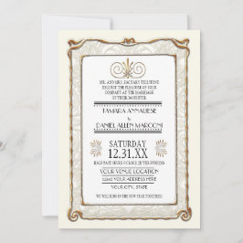 Art Deco Nouveau Gatsby Style Gold an Spitzen Look Einladung
