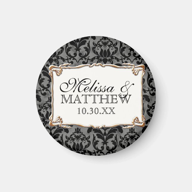 Art Deco Nouveau Gatsby Style Gold an Spitzen Look Magnet (Vorne)