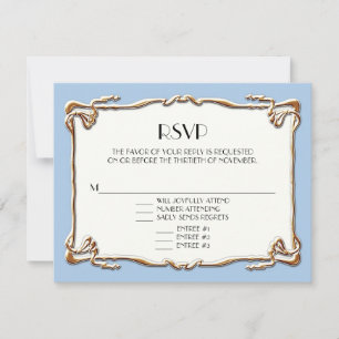 Art Deco Nouveau Gatsby Style Gold an Spitzen Look RSVP Karte