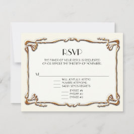 Art Deco Nouveau Gatsby Style Gold an Spitzen Look RSVP Karte
