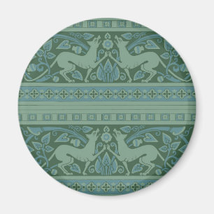 Art Deco Nouveau Hund Natur Tier Muster Magnet
