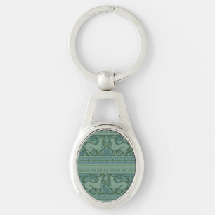 Art Deco Nouveau Hund Natur Tier Muster Schlüsselanhänger