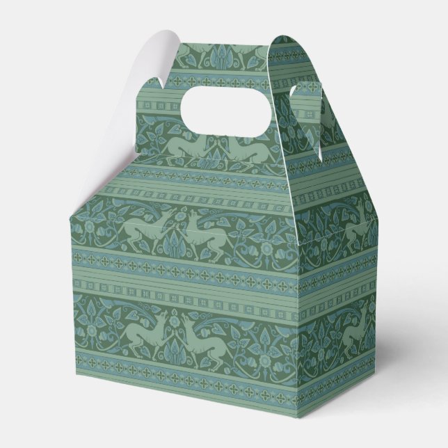 Art Deco Nouveau Hund Natur Tiermuster Geschenkschachtel (Vorderseite)