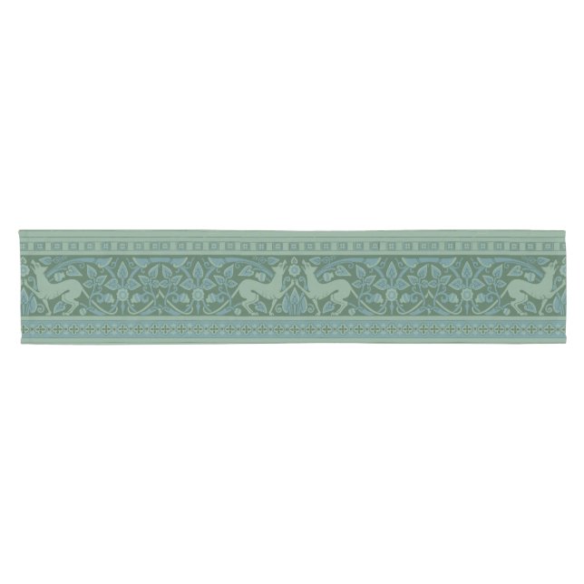 Art Deco Nouveau Hund Natur Tiermuster Kurzer Tischläufer (Horizontal)