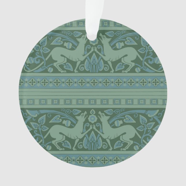 Art Deco Nouveau Hund Natur Tiermuster Ornament (Vorderseite)