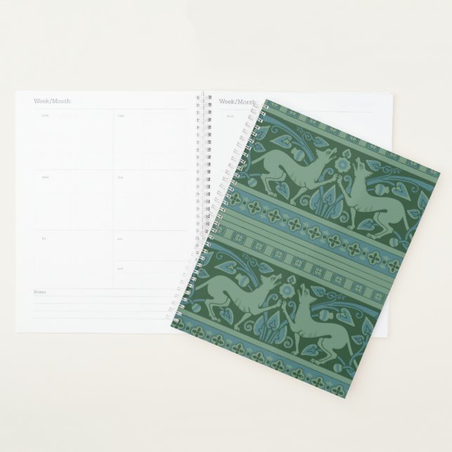 Art Deco Nouveau Hund Natur Tiermuster Planer (Anzeige)