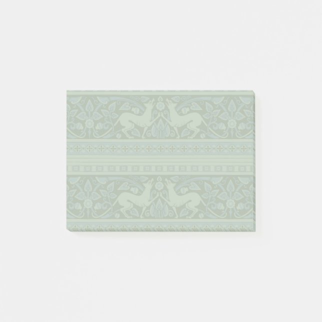Art Deco Nouveau Hund Natur Tiermuster Post-it Klebezettel (Vorderseite)