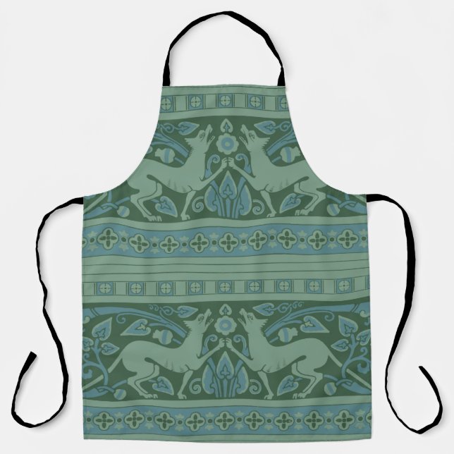 Art Deco Nouveau Hund Natur Tiermuster Schürze (Vorderseite)