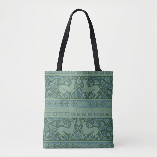 Art Deco Nouveau Hund Natur Tiermuster Tasche (Vorderseite)