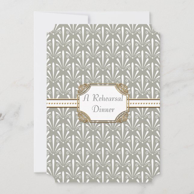 Art Deco Nouveau Modern Fan Muschel Muster Einladung (Vorderseite)