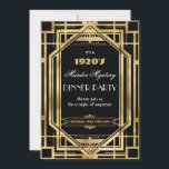 Art Deco Nouveau Mystery Party Gold Black Einladung<br><div class="desc">Personalisieren Sie diese Vintage Kunst Deko Great Gatsby rausholen 20er Thema Mord Mystery Party Einladung einfach und schnell, einfach drücken Sie die Schaltfläche Anpassen, um den Stil und die Platzierung des Textes weiter zu ordnen und zu formatieren. Mit einem schicken Deko-Rahmen und einem Schwarz/Gold Farbschema. Passende Artikel im Shop erhältlich!...</div>