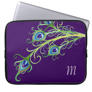 Art Deco Nouveau Peacock Feathers Swirl Laptopschutzhülle