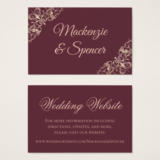 Art déco Nouveau | Site du Mariage Burgundy Blush (Devant & derrière)