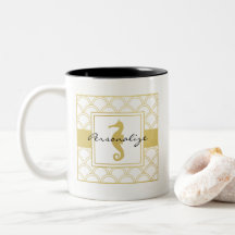 Art Deco Ocean Wave Gold Seepferd Beach House