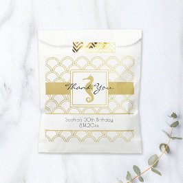 Art Deco Ocean Wave Patten Gold Glitzer Seepferd Geschenktütchen