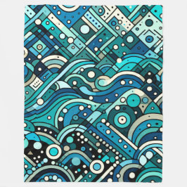 Art Deco Ocean Waves Fleecedecke