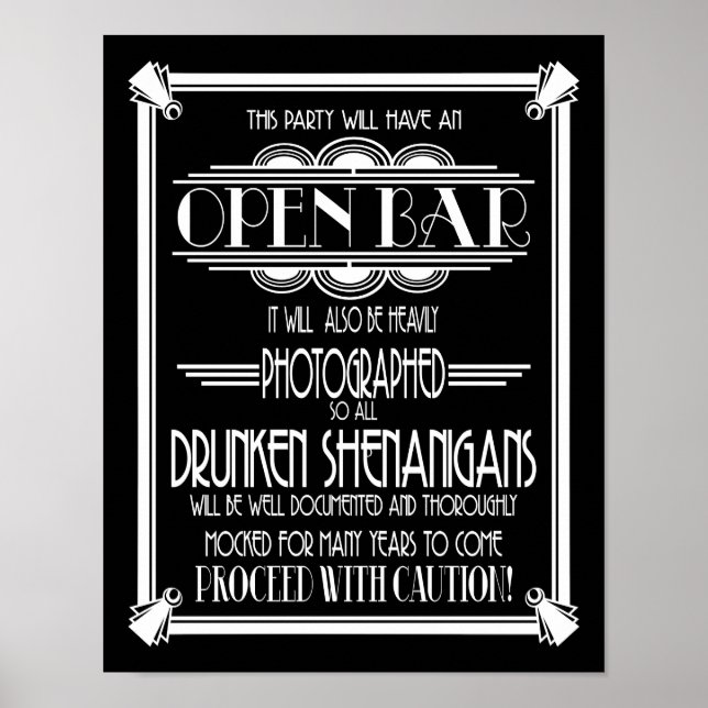 Art Déco Open Bar blanc B/G changement de couleur (Devant)