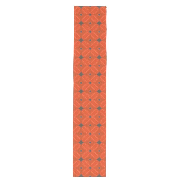 Art Deco Orange und Grautafel Runner Mittelgroßer Tischläufer (Vorderseite)