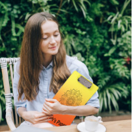 Art Deco Orange Yellow Mandala Klemmbrett