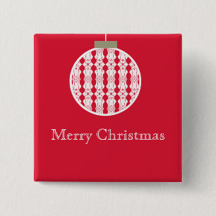 Art Deco Ornament Holday Button, Rot Button