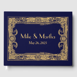 Art Deco Ornamental Gold Frame Gästebuch