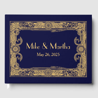 Art Deco Ornamental Gold Frame Gästebuch