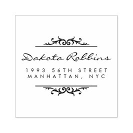 Art Deco Ornamente & Kalligraphie Rücksendeadresse Gummistempel