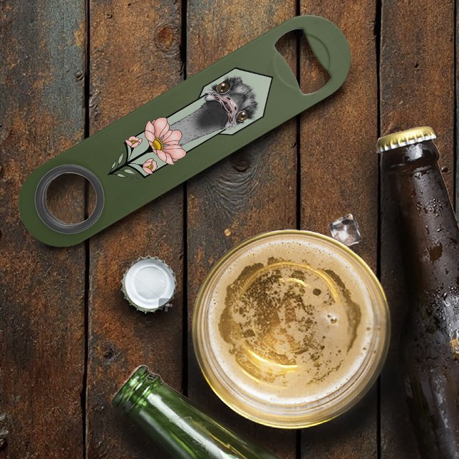 Art Deco Ostrich Blume Green Speed Flaschenöffner (Von Creator hochgeladen)
