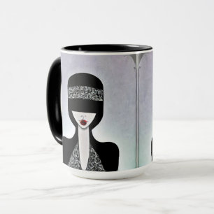 Art Deco Painted Flapper Tasse