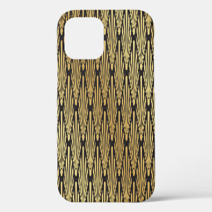 Art Deco Palmen: Schwarzes Gold. iPhone 12 Hülle